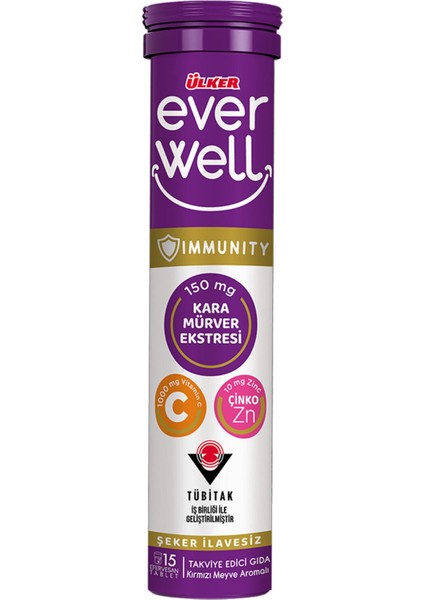 Everwell Kara Mürver C-Zn Takviye Tablet 15 Li x 2 Adet fiyatları