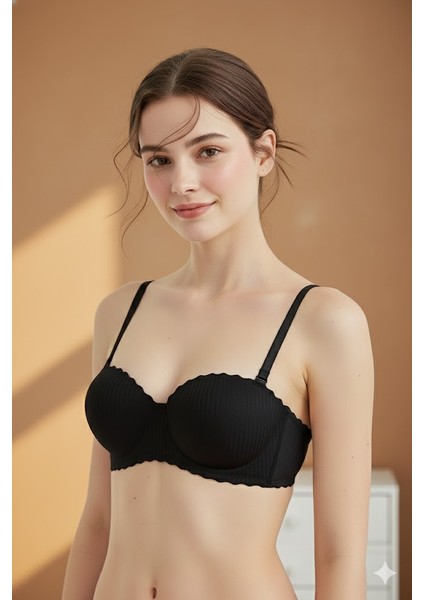 Lazer Kesim Dolgulu Telsiz Iz Yapmaz Sütyen Siyah modelleri