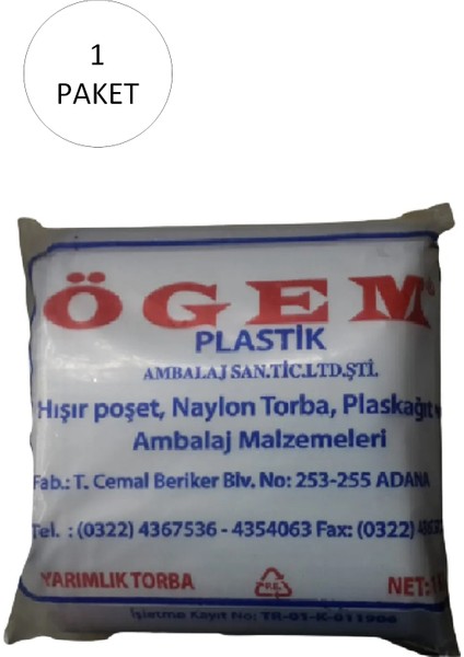 Bakkaliye Naylon Torba Yarımlık 14X27 cm 1 kg 1 Paket (Takriben 360 Adet)