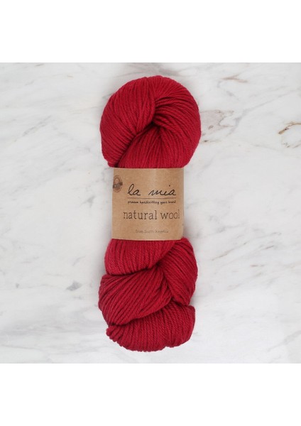 La Mia Natural Wool Koyu Kırmızı El Örgü Ipi - L893 - 34395