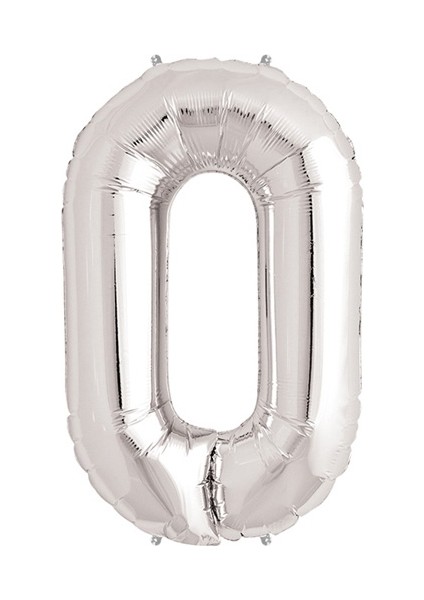 Gümüş Rengi Folyo Rakam Balon 1 Metre