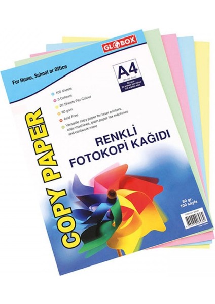 100'lü Karışık Renkli Fotokopi Kağıdı fiyatları