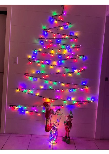 Yılbaşı Ağacı & Dekor Işığı- 100 Ledli Fişli Pirinç LED Işık – 4 Metre Renkli Dekor Lambası
