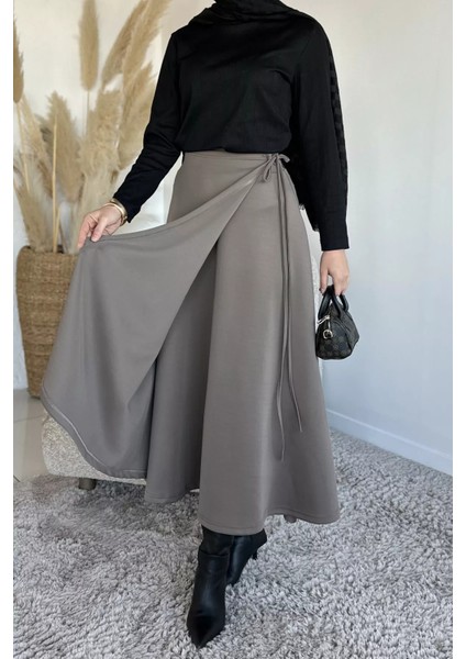 Bel Bağlama Detaylı Kiloş Scuba Tesettür Etek P-00019656 modelleri