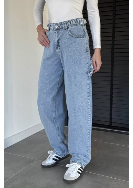 Kadın Bol Kesim Jean Kot Pantolon P-00019659