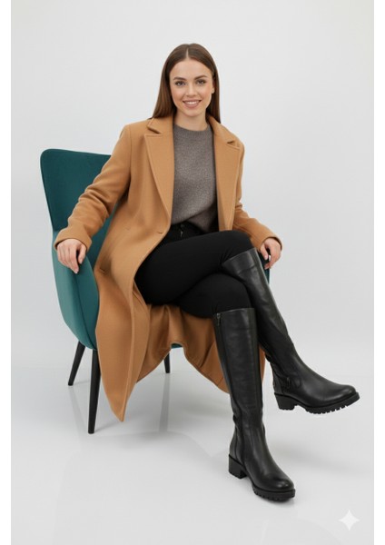 Kadın Hakiki Deri Ortopedik Alçak Kalın Topuklu Baldır Ayarlalı Fermuarlı Günlük Çizme M26/KC2015 fiyatları