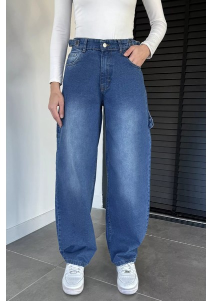 Kadın Bol Kesim Jean Kot Pantolon P-00019659