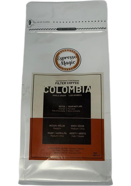 Taze Öğütülmüş Columbia Filtre Kahve 500 gr