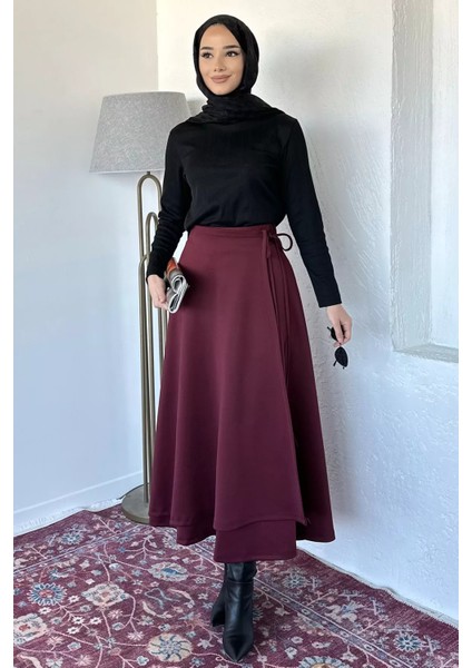 Bel Bağlama Detaylı Kiloş Scuba Tesettür Etek P-00019656 fiyatları