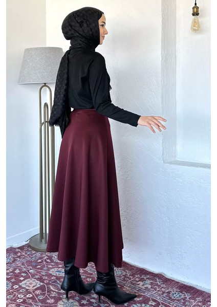 Bel Bağlama Detaylı Kiloş Scuba Tesettür Etek P-00019656 modelleri