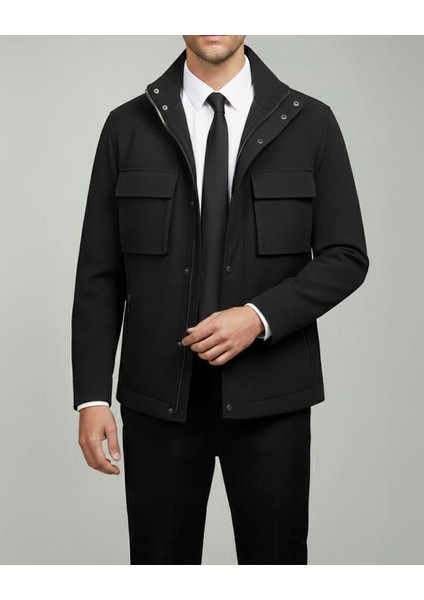 Italyan Stil Slim Fit Fermuarlı Ceket Pantolon Spor Takım Elbise Siyah T14976 fiyatları