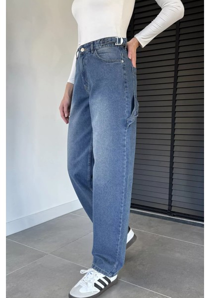 Kadın Bol Kesim Jean Kot Pantolon P-00019659