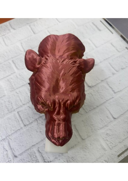 Dekoratif Asılabilir Jaguar Başı 3D Duvar Heykeli Gold Red 20X16 cm - EMY9335-8613 fiyatları