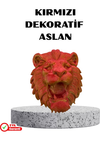 Özel Tasarım 3D Aslan Figürü Duvar Süsü Dekoratif Heykel 20X21 cm - EMY8161-6215