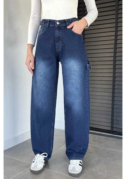 Kadın Bol Kesim Jean Kot Pantolon P-00019659