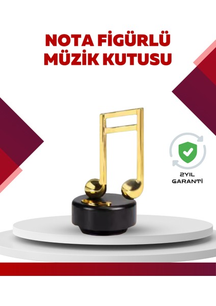 Altın Nota Temalı Müzik Kutusu Müzikli Hediyelik - MCT5402-2339