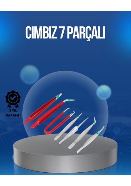 Elektronik Devre ve Saat Tamiri Için 7’li Paslanmaz Çelik Cımbız - EMY6979-9307