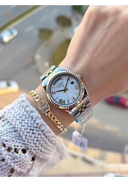 Çelik Kasa & Kordon Kararma ve Renk Atma Yapmaz Kadın Kol Saati+Bileklik JG01808.2 fiyatları