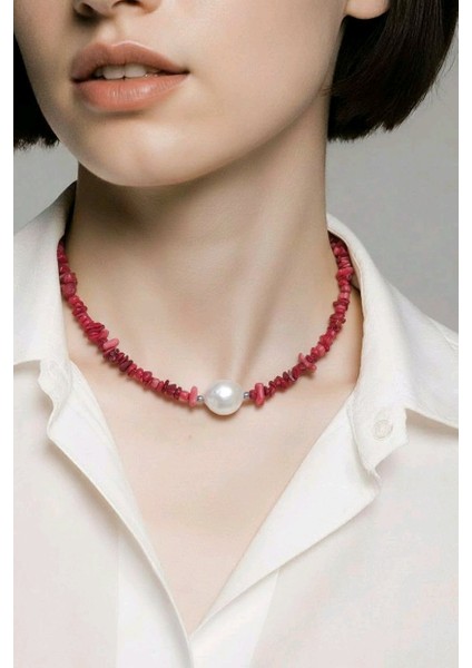 Doğanın Zarafeti: Hakiki Mercan ve Barok Inci Takı Seti