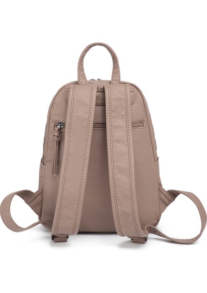 Barcelona Orta Boy Çok Cepli Yumuşak Tasarım Spor ve Günlük Kadın Sırt Çantası Açık Vizon modelleri