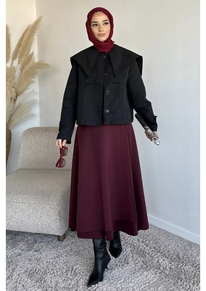 Bel Bağlama Detaylı Kiloş Scuba Tesettür Etek P-00019656 fiyatları
