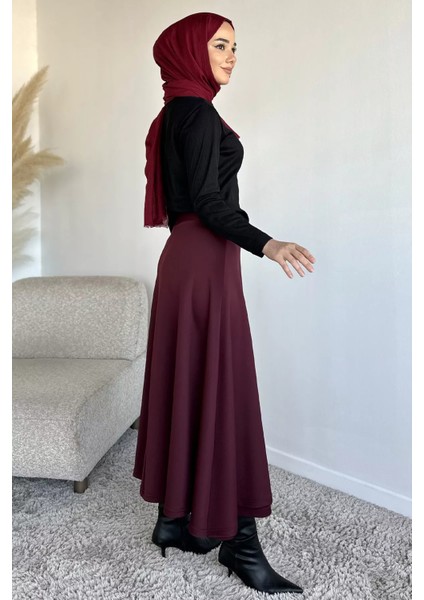 Bel Bağlama Detaylı Kiloş Scuba Tesettür Etek P-00019656 modelleri