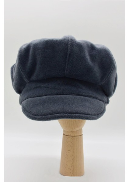Siyah Bayan Şapka Kadın Kasket Yün Flat Cap