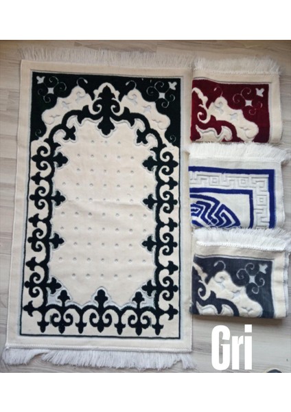 Süslü Arap Mihrap Motif Akrilik Polyester Kadife Desenli Namazlık Seccade (110X70)CM 700 gr