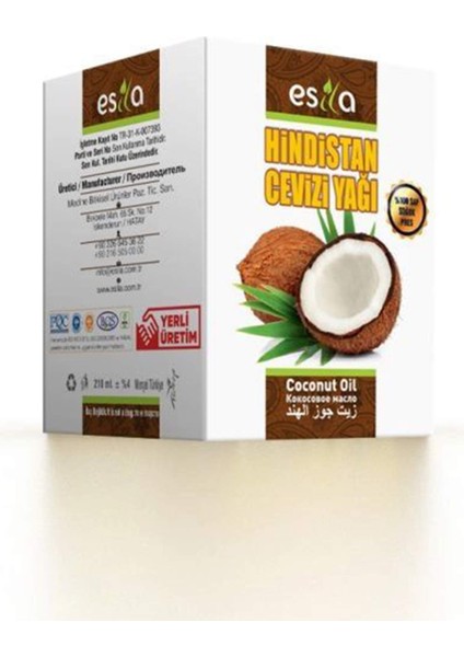 Hindistan Cevizi Yağı 210 Ml.
