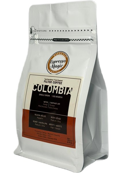 Taze Öğütülmüş Columbia Filtre Kahve 250 gr fiyatları