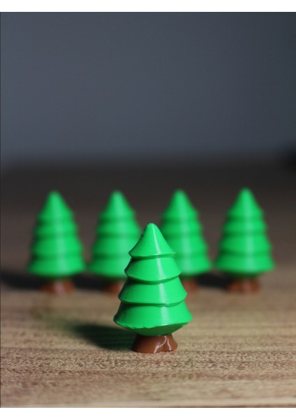 Mini Çam Ağaç Dekoru – 10’lu Set | 3 cm | Yeşil Veya Beyaz Renk