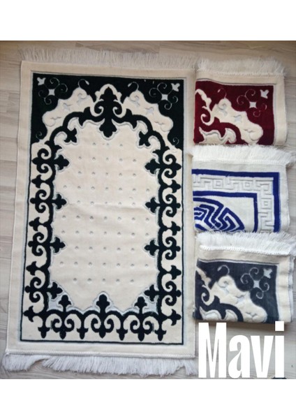 Süslü Arap Mihrap Motif Akrilik Polyester Kadife Desenli Namazlık Seccade (110X70)CM 700 gr