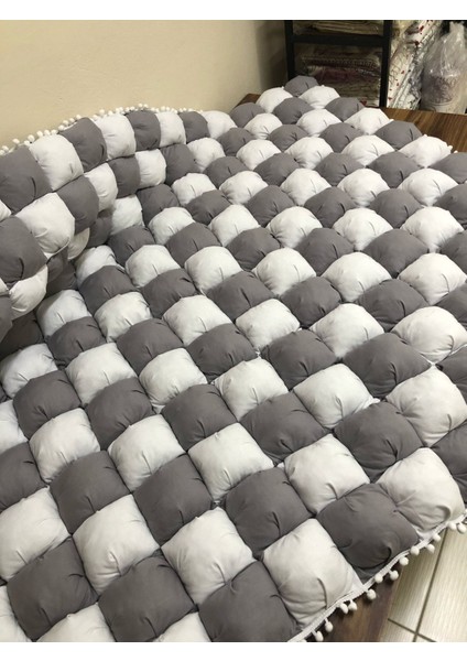 Gri-Beyaz 40 Yama Bebek Yorganı , Bebek Minderi fiyatları