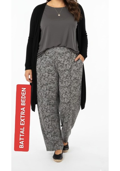 Kadın Bayan Büyük Battal Extra Turbo Jumbo Beden Viskon Penye Kumaş 2 Yan Cepli Pantolon Eşofman Altı Pijama Altı 150 Kilograma Kadar Olur Bol Likralı Esneyen Kumaş Bel Lastikli Süs Bagcıklı