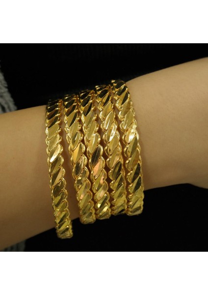 5 Adet Adana Burma Bilezik (Gerçek Altın Görünümlü A Kalite )