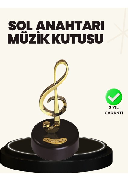 Dönen Sol Anahtarı Figürlü Müzik Kutusu Şık Hediyelik Dekor - MCT1952-1333