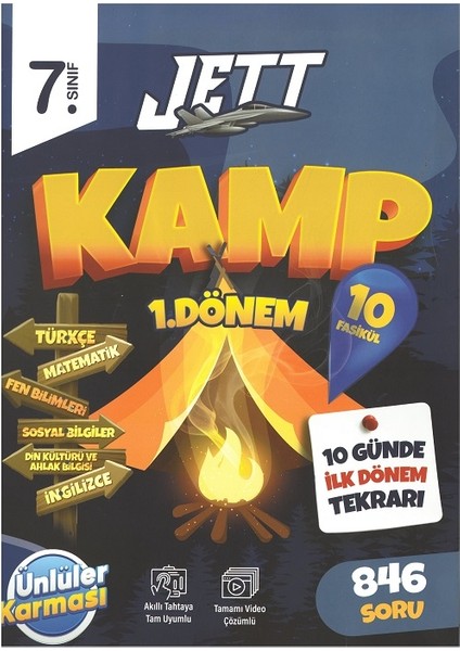 7.sınıf Yeni 1.dönem Jett Kamp Denemeleri 10 Günde Ilk Dönem Tekrarı + Fen Bilimleri Sb. Hediyeli fırsatları