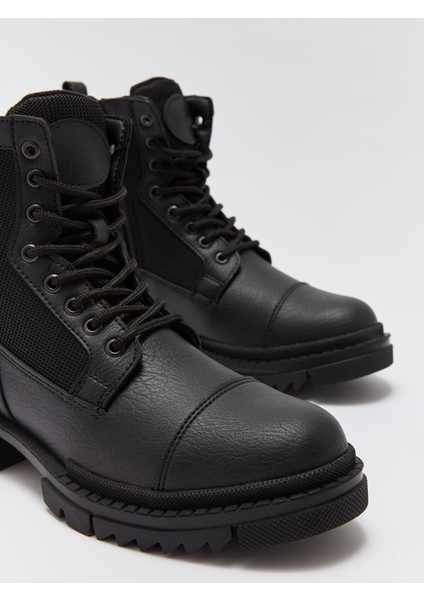 Yeni Sezon Bağcık ve Fermuarlı Deri Görünümlü Erkek Bot modelleri