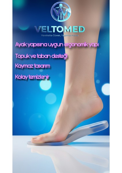 Tam Ortopedik Anatomik Silikon Jel Tabanlık Şok Emilimi ve Topuk Ağrısı Önleyici Topuk Dikeni- S Bdn