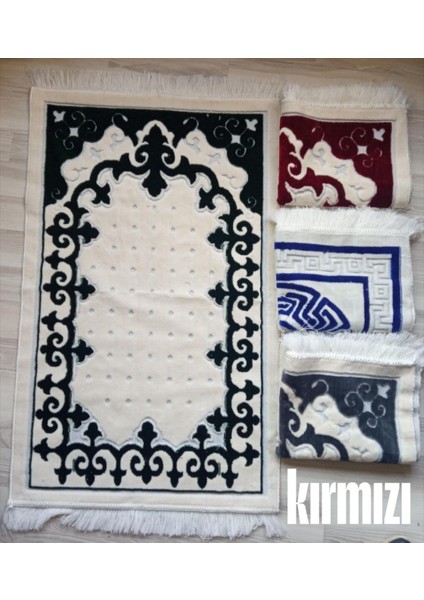 Süslü Arap Mihrap Motif Akrilik Polyester Kadife Desenli Namazlık Seccade (110X70)CM 700 gr