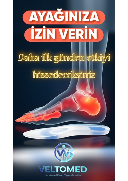 Xxl Bdn Ortopedik Anatomik Silikon Jel Tabanlık Şok Emilimi ve Topuk Ağrısı Önleyici Topuk Dikeni