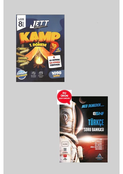 8.sınıf Yeni 1.dönem Jett Kamp Denemeleri 10 Günde Ilk Dönem Tekrarı + Türkçe Soru Bankası Hediyeli