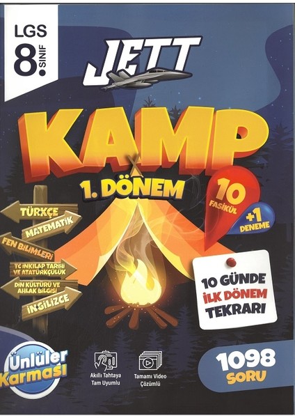 8.sınıf Yeni 1.dönem Jett Kamp Denemeleri 10 Günde Ilk Dönem Tekrarı + Türkçe Soru Bankası Hediyeli fırsatları