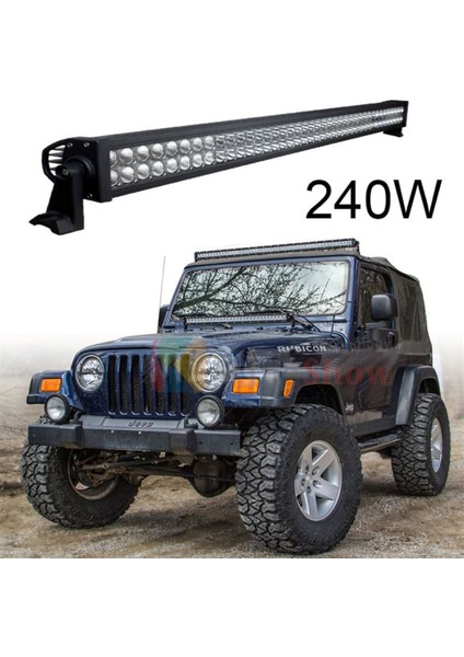 Offroad LED Bar 105 cm 240 W 80 LED Delici/yayıcı Beyaz Işık Tepe Lamba Tavan Panjur Projeksiyon
