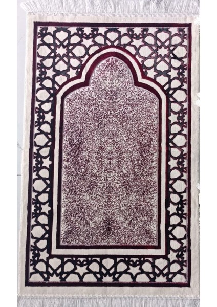 Geometrik Arabesk Süsleme Deseni Akrilik Polyester Kadife Desenli Namazlık Seccade (110X70)CM 700 gr fiyatları