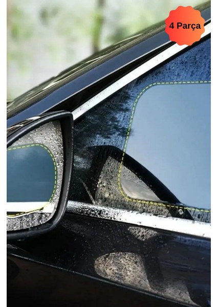 Mytechcat® 4 Parça Yan Aynalar ve Yan Camlar Için Araç Ayna Yağmur Kaydırıcı ve Cam Buğu Önleyici Film Seti