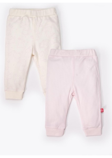 Patiksiz Pantolon 2li (Cute Bunny) Pembe