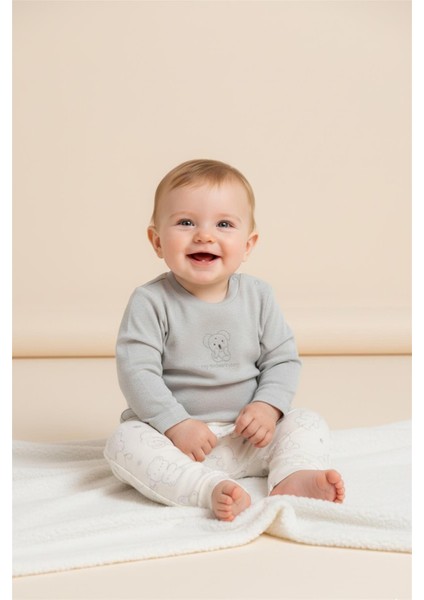 Interlok Tayt 2li (Cute Bear) Gri Melanj indirimleri