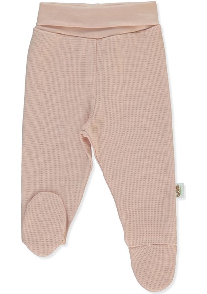 Organik Waffle Süprem Patikli Pantolon (Organıc Cute Bear) Pembe
