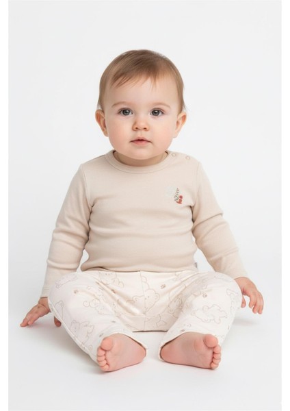 Interlok Tayt 2li (Cute Bear) Bej